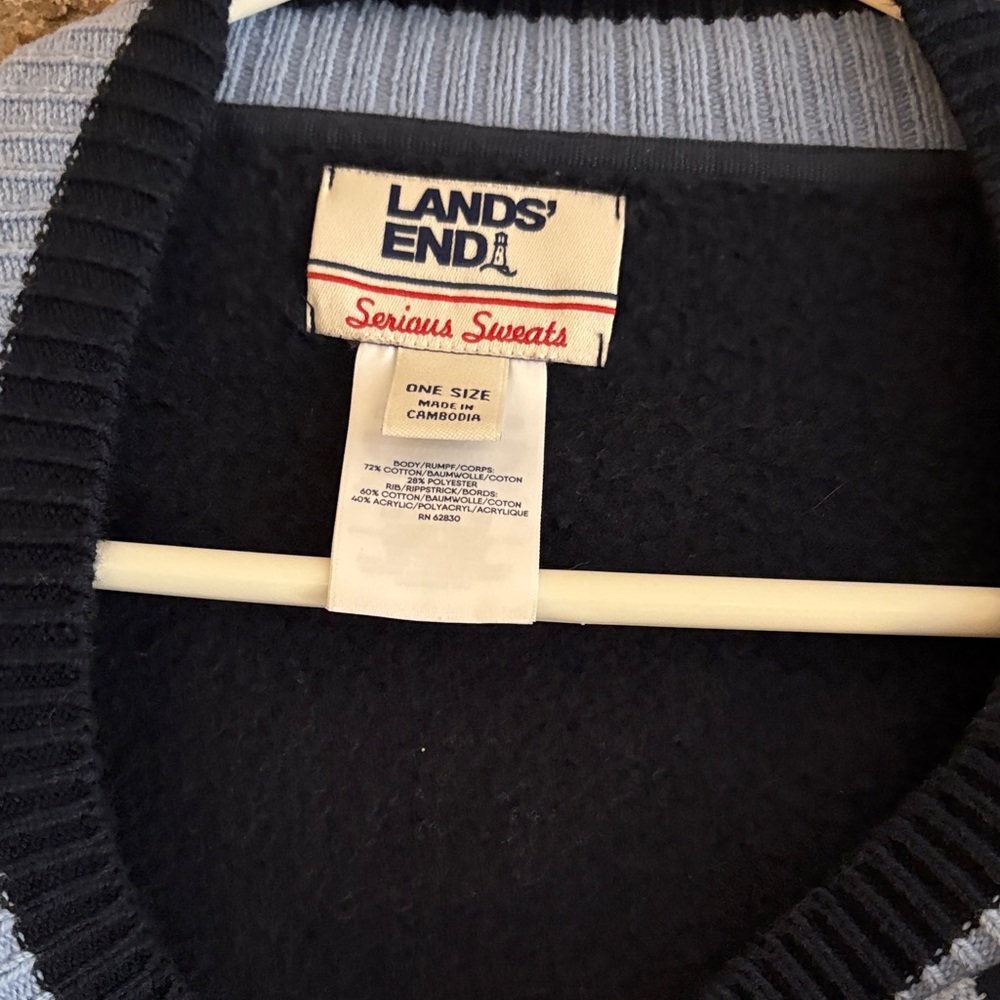 Lands End Navy and Light Blue Women's Shawl - Picture 2 of 5